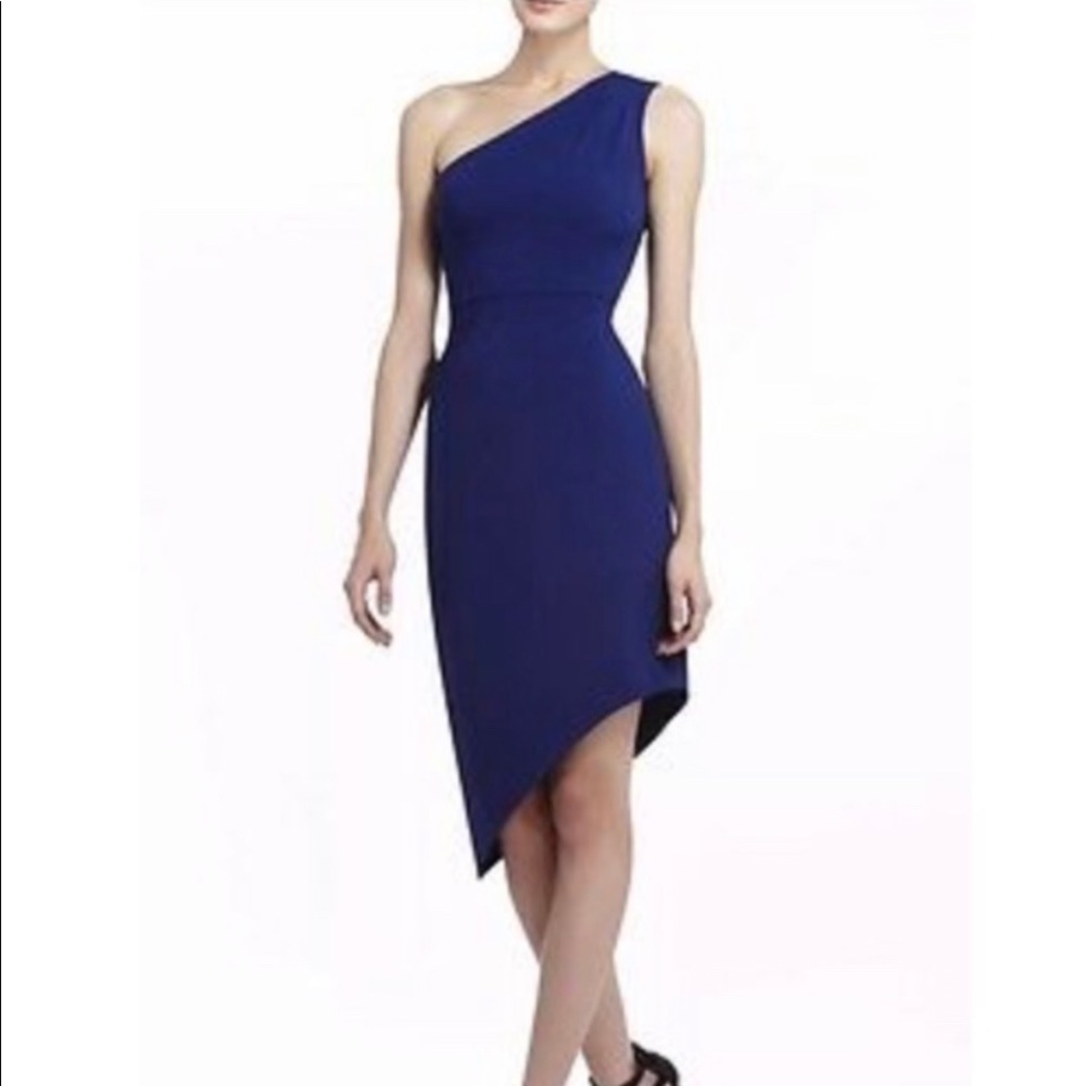 BCBG Maxazria One Shoulder Cocktail Dress Lesli